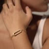 Bracelet Chaine Argent Rhodié Ovale Eva - vue V2