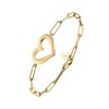 Bracelet Chaine Argent Doré Coeur Valentine - vue V1