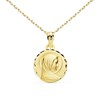 Collier - Médaille Or 18 Carats 750/1000 Vierge Marie - Chaîne Dorée - Gravure Offerte - vue V1