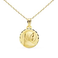 Collier - Médaille Or 18 Carats 750/1000 Vierge Marie - Chaîne Dorée - Gravure Offerte