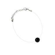 Bracelet nylon et perle de shambalah noire