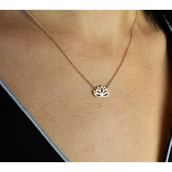 Lotus bloemenketting Verguld 750 3 micron