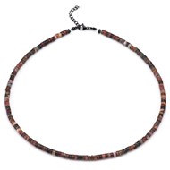 Collier Perles Heishi Pierres Naturelles Jaspe Picasso