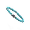 Bracelet Perles Heishi Pierres Naturelles Jaspe Impérial Bleu Ciel Planète Acier - vue V3