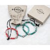 Bracelet Perles Heishi Pierres Naturelles Jaspe Impérial Bleu Ciel Planète Acier - vue V4