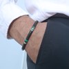 Bracelet Perles Heishi Agate Noire Et Jaspe Vert Impérial - vue V2
