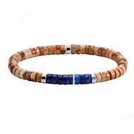 Bracelet Perles Heishi Lapis Lazuli Et Jaspe Paysage-enfant-12cm