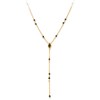 Collier En Argent Cravate Doré Pierre Spinelle Noire - vue V1