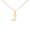 Collier - Pendentif Lettre 'J' Or 750/1000 - Chaine Dorée - vue V1