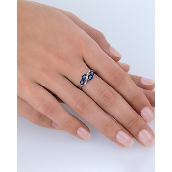 Bague ADEN ADEN Saphir et diamants sur Argent 925 2.414grs