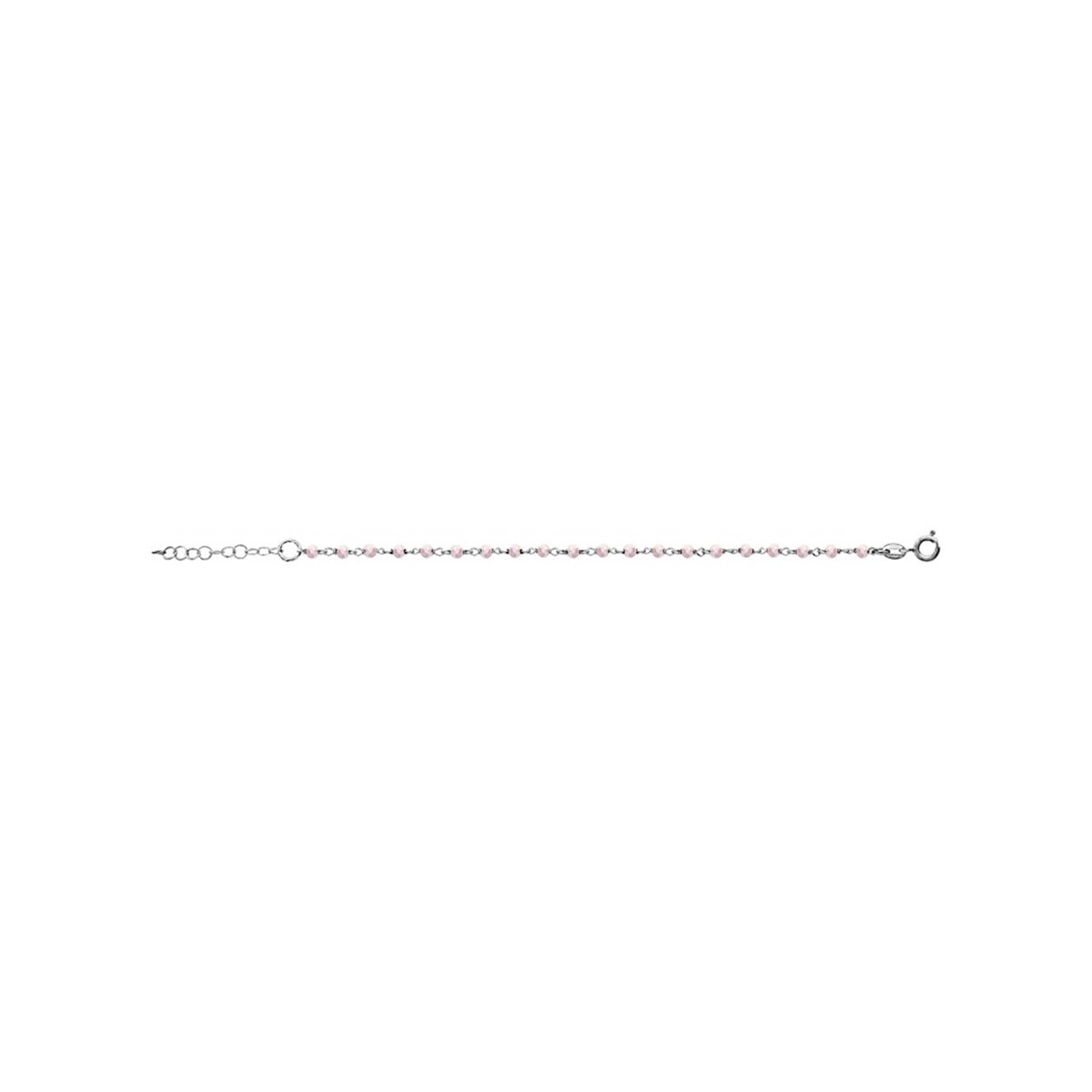 Bracelet Argent - Boules facettes roses - vue 2