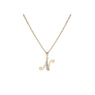 Collier Initiale Plaqué or - Lettre N