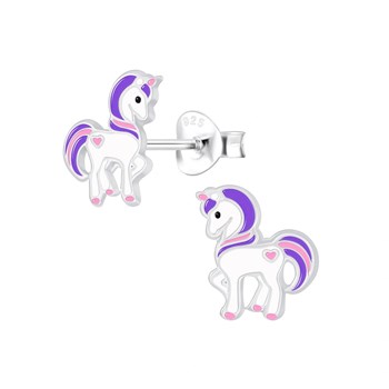 Boucles d'oreilles enfant Licorne en argent 925