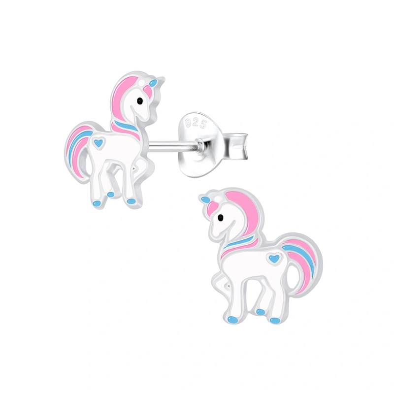 Boucles d'oreilles enfant Licorne en argent 925