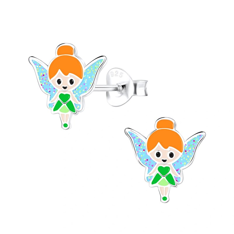 Boucles d'oreilles enfant Fée en argent 925