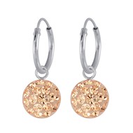 Boucles d'oreilles rondes cristal en argent 925