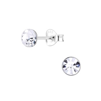 5mm crystal earrings in 925 sterling silver
