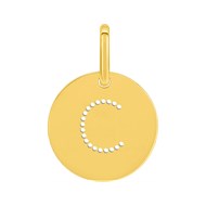 Pendentif Initiale Lettre C - Plaqué or