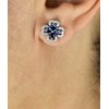 Boucles d'oreilles trèfle de coeurs oxydes de zirconium bleus roi Argent 925 Rhodié - vue V3