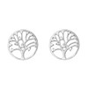 Boucles d'oreilles arbre de vie oxydes de zirconium Argent 925 Rhodié - vue V1
