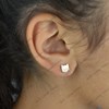 Boucles d'oreilles tête de chat Plaqué OR 750 3 microns - vue V2