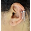 Clip d'oreille earcuff avec chaînettes pendantes Argent 925 Rhodié - vue V2