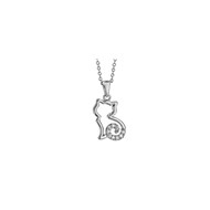 Collier Chat - Argent et Oxydes blancs