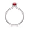 Bague ADEN Or 585 Blanc Rubis et diamants 2.4grs - vue V2