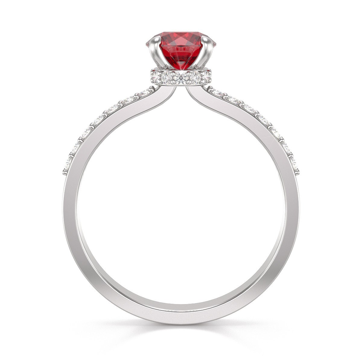 Bague ADEN Or 585 Blanc Rubis et diamants 2.4grs - vue 2