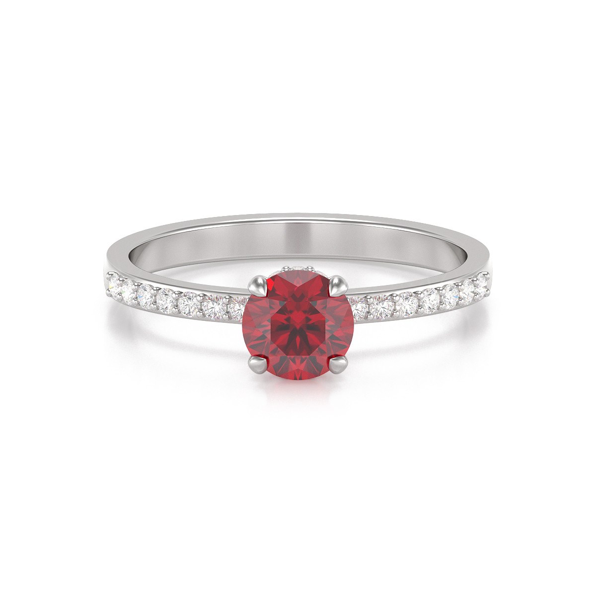 Bague ADEN Or 585 Blanc Rubis et diamants 2.4grs - vue 3