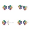 Boucles d'oreilles ADEN Or 585 Blanc Multi-Pierres précieuses et Diamant 2.74grs - vue V2