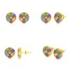 Boucles d'oreilles ADEN Or 585 Jaune Multi-Pierres semi-précieuses et Diamant 2.74grs - vue V2