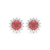 Boucles d'oreilles ADEN Or 585 Blanc Rubis et Diamant 2.61grs - vue V1