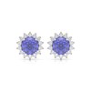 Boucles d'oreilles ADEN Or 585 Blanc Tanzanite et Diamant 2.61grs - vue V1