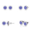 Boucles d'oreilles ADEN Or 585 Blanc Tanzanite et Diamant 2.61grs - vue V2