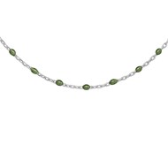 Collier argent - Olives vertes