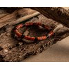 Bracelet Perles Heishi Jaspe Orange Agate Noire - vue V3