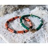 Bracelet Perles Heishi Jaspe Orange Agate Noire - vue V5