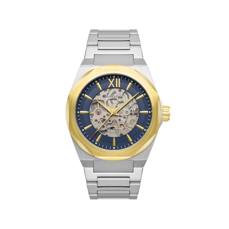 Montre homme automatique squelette Earnshaw - Bracelet acier inoxydable - 3 aiguilles -  Clark Skeleton Automatic