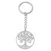 Porte-clés arbre de vie dans un cercle argenté - vue V1