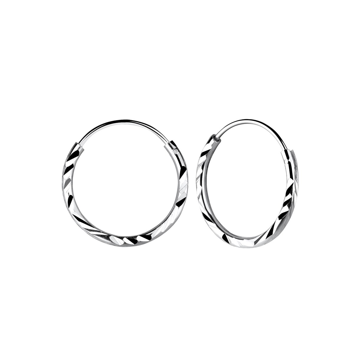 Boucles d'oreilles enfant créoles 14mm en argent 925