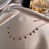 Collier ras du cou MADEMOISELLE chaîne dorée avec pendentifs Zircon Noir - vue V5
