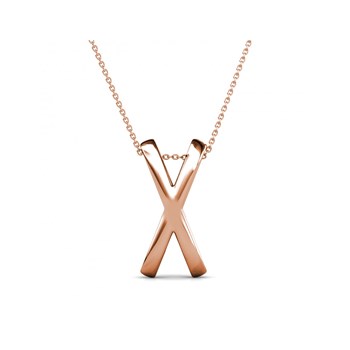 X Duo Pendant - Rosé Gold and Crystal