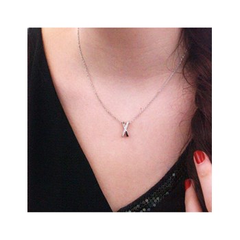 Pendant X Duo - Silver and Crystal