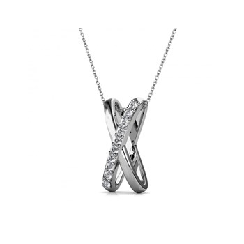 Pendant X Duo - Silver and Crystal