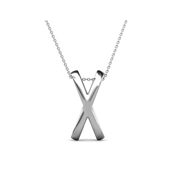 Pendant X Duo - Silver and Crystal