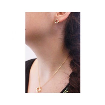 Boucles d'oreilles Adelise - Doré et Cristal