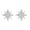 Boucles d'oreilles étoile à 8 branches oxyde de zirconium Argent 925 Rhodié - vue V1