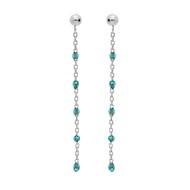 Boucles d'oreilles argent - Olives bleues