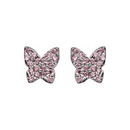 Boucles d'oreilles Papillon rose - Argent